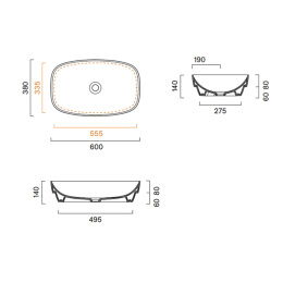 Раковина 60 см Catalano Alvea (0624600001) белый глянцевый