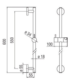 NOBILI AD140/51RCR Штанга для душа (хром)