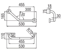 Nobili ACBT0007BB Поручень угловой (белый)