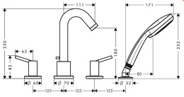 Фото Смеситель на борт ванны 32314000 Hansgrohe Talis S