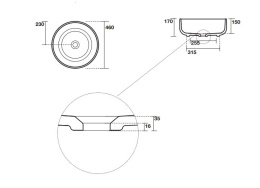 Фото Раковина Kerasan Ciotola C2 накладная 46 х 46 x 17 см