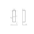 Шкаф пенал в ванную VitrA Sento (Сенто) 60856 40 см с корзиной для белья матовый антрацит МДФ