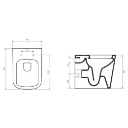 Приставной унитаз BelBagno Albano BB120CBR безободковый