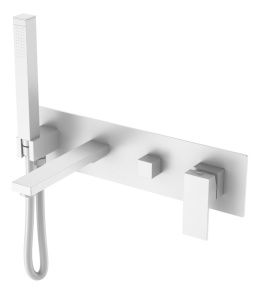 Фото Cмеситель для умывальника Boheme Qubic (474-2-MW) белый, матовый