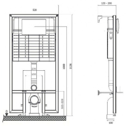 Фото Инсталляция Bettoserb Sava Fix Slim 40006456 для унитаза без клавиши смыва