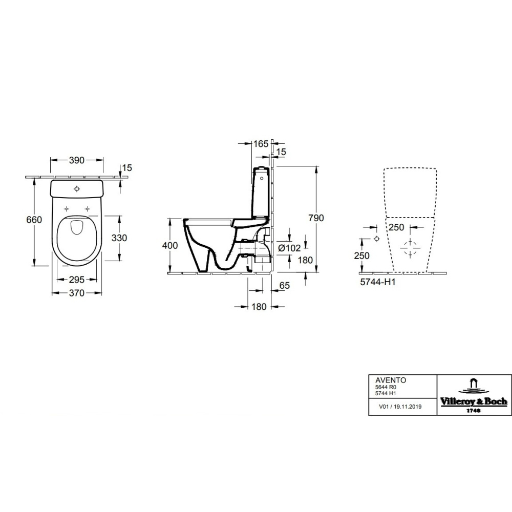 Villeroy Boch Avento 5644R0R1 Унитаз компакт напольный ceramicplus (альпийский белый)