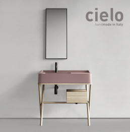 Фото Ceramica CIELO Siwa SWSTE RS - Консоль для раковины, деревянная (Rovere Sbiancato - Выбеленный дуб)