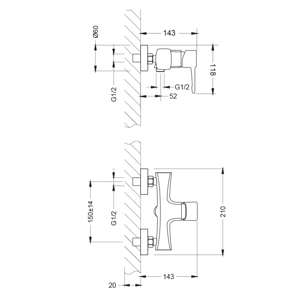 Смеситель для душа Lemark Evitta (LM0503C) хром