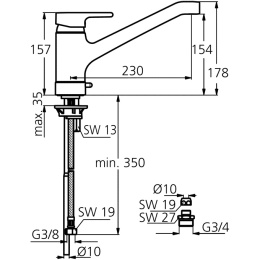 Смеситель Ideal Standard Active B8081AA для кухни