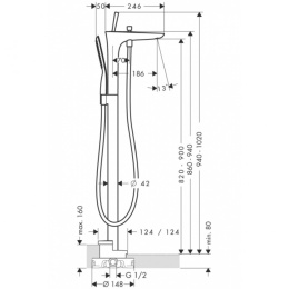 Смеситель для ванны Hansgrohe PuraVida (15473400) хром, белый