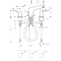 Смеситель для раковины Hansgrohe  (31937000) хром