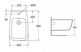 Биде Ideal Standard Ventuno T515101 подвесное
