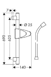 Штанга для душа Hansgrohe Unica Comfort (27933000) хром