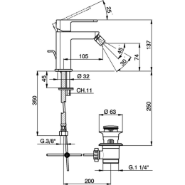 Фото Смеситель для биде Cisal Roadster RR00055021, хром