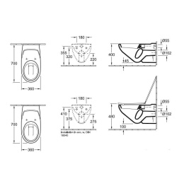 Подвесной унитаз 76011001 VILLEROY&BOCH O'NOVO