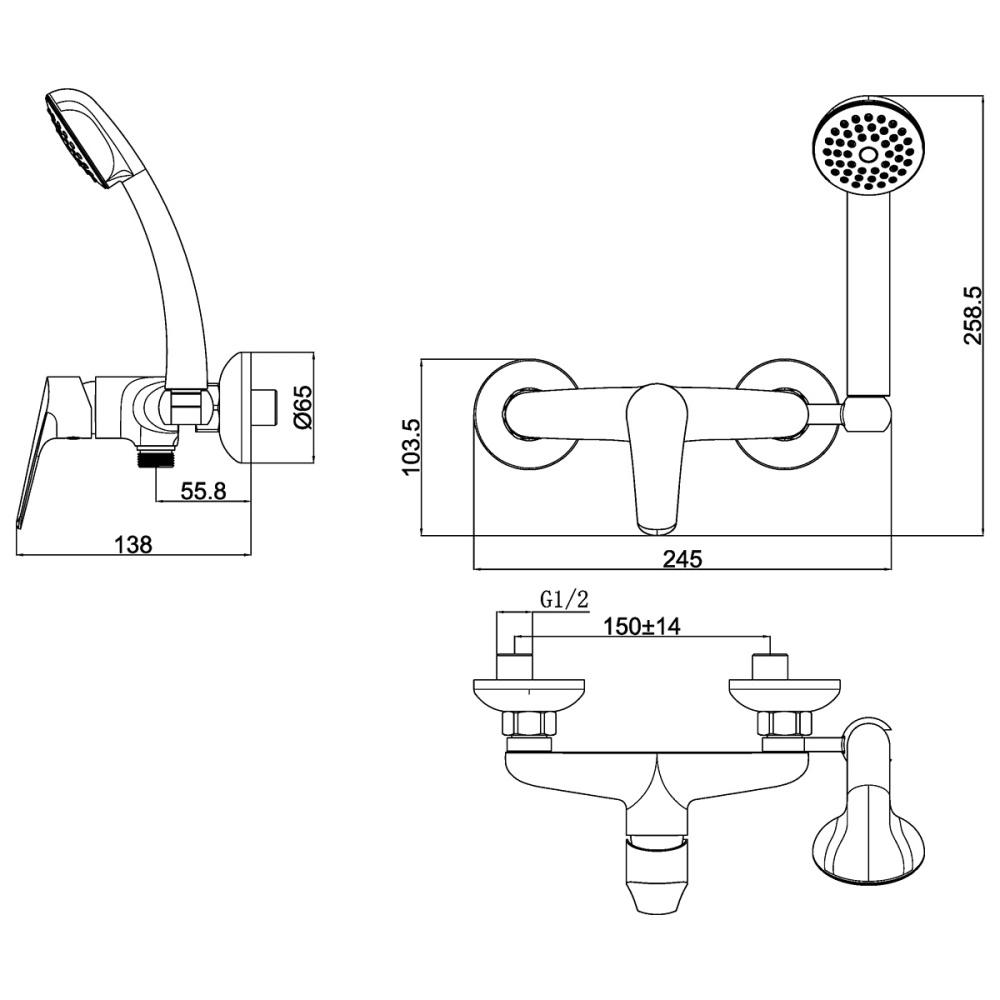 Смеситель для ванны Lemark Partner (LM6559C) хром