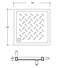 Фото Душевой поддон RGW CER 19170188-01 квадратный керамический
