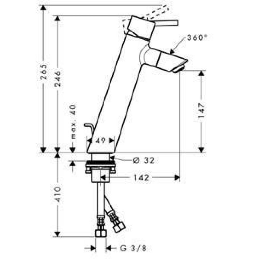 Смеситель для раковины 32052000 Hansgrohe Talis
