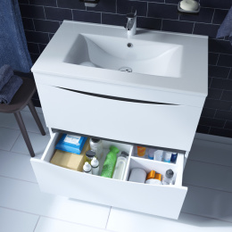 Фото Тумба с раковиной Iddis  Cloud белая,  80 см (CLO80WFi95K)