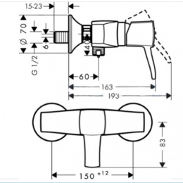 Смеситель для душа 31360090 Hansgrohe Metropol Classic (хром, золото)