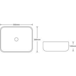 Раковина накладная 50 см SantiLine (SL-7025)