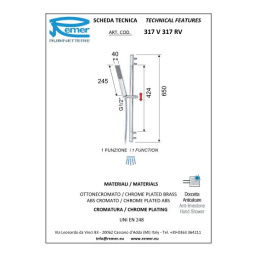 Душевая стойка REMER Infinity (317V317RV) хром