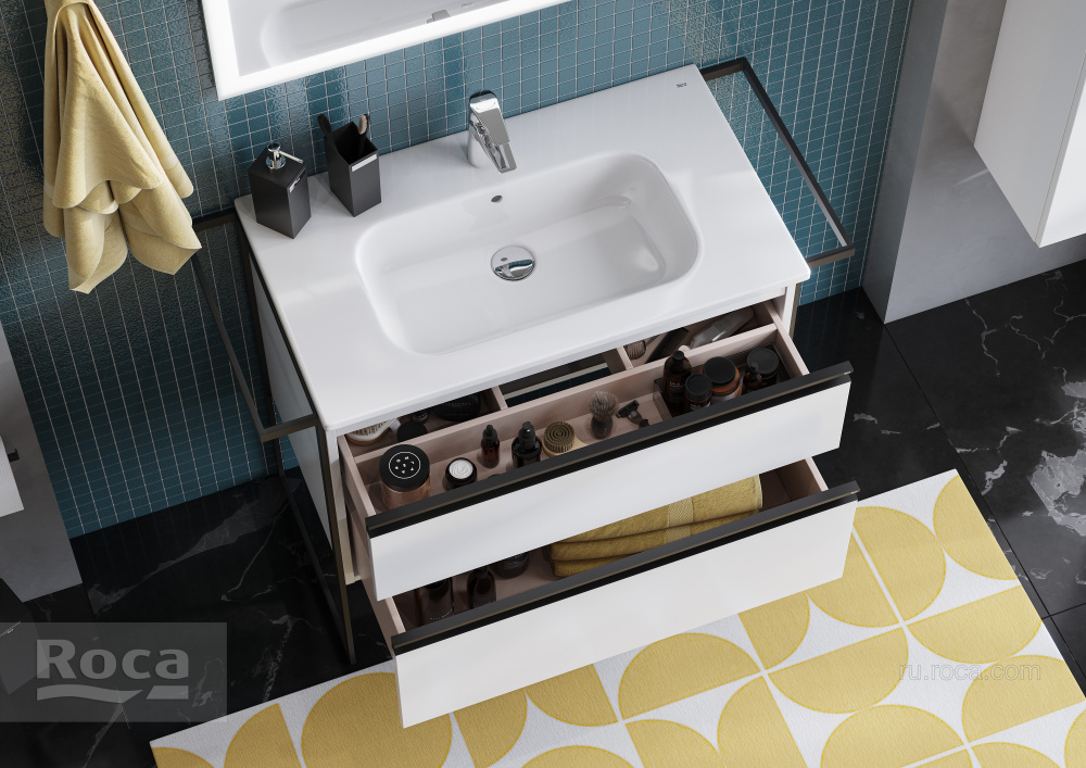 Фото Тумба под раковину Roca Domi (A857459806) белый глянцевый