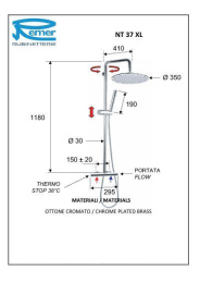 Фото Душевая система REMER Elegance NT37XL с термостатом, хро