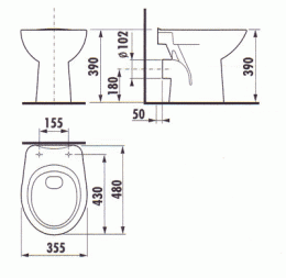 Унитаз Zeta 2239.6000 белый (приставной)