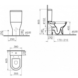 Унитаз-компакт Vitra Diana (9816B003-7201) белый