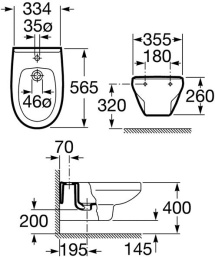 Биде подвесное Roca Victoria (35530500S) белый