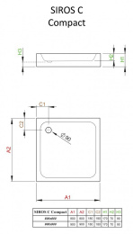 Акриловый поддон для душа Radaway Siros C Compact 90x90x17 белый SBC9917-2