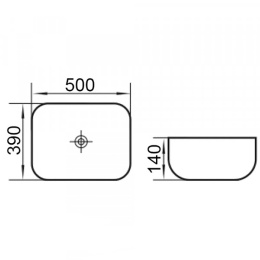 Раковина 50 см CeramaLux (2105) Прямоугольная