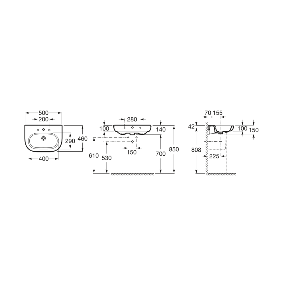 Раковина Roca Meridian (327244000) белый