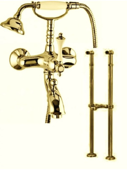 Фото Смеситель Cezares Margot MARGOT-VDPS-03/24-Bi для ванны/душа, золото/белый