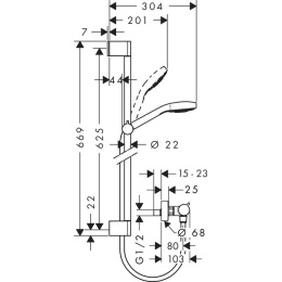 Душевой гарнитур Hansgrohe Croma (27013400) хром