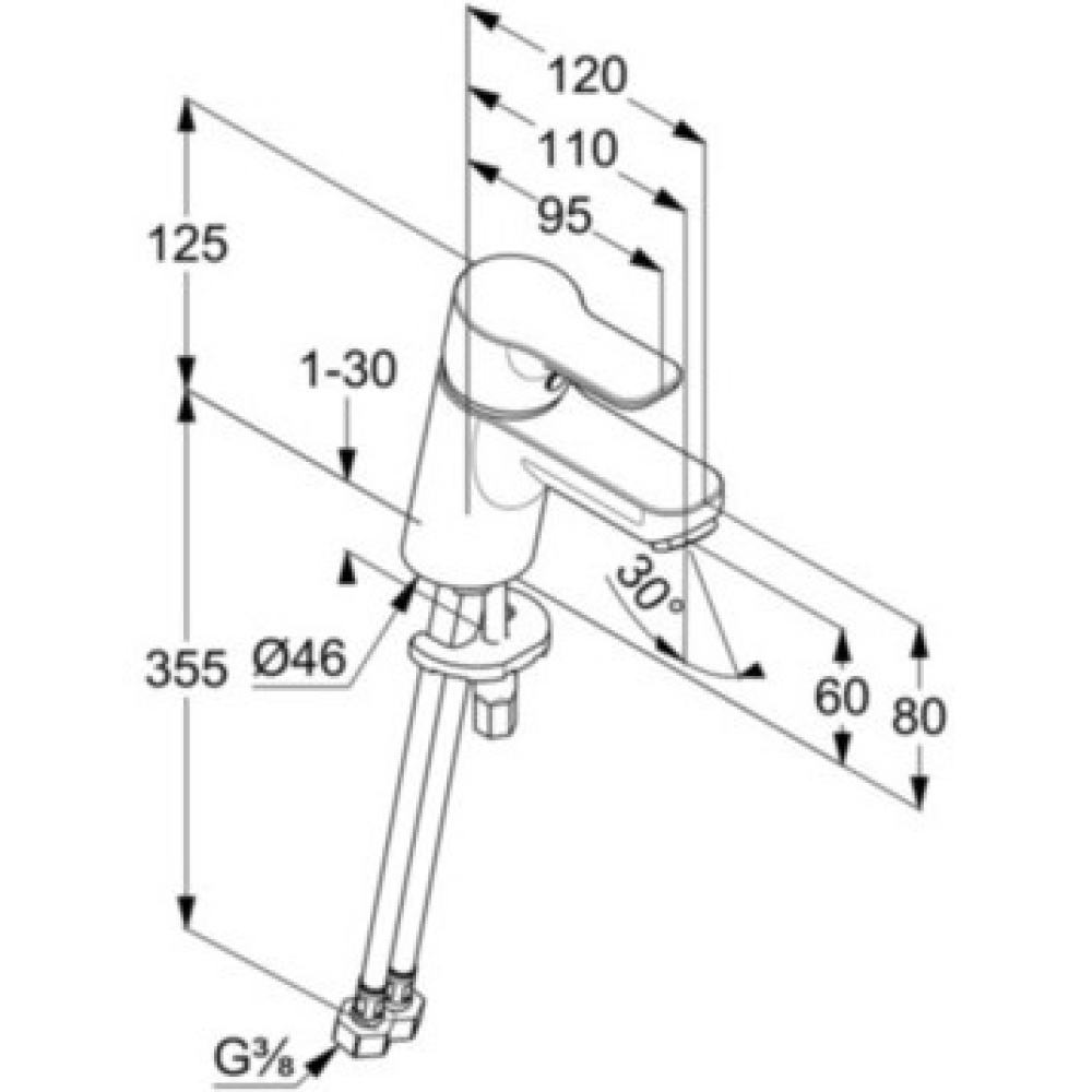 Фото Смеситель для раковины Kludi Pure&Easy (373870565) хром
