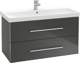 Фото Villeroy Boch Avento A89100B3 Тумба под раковину 780х452 мм (чёрное стекло)