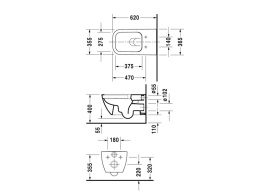 Подвесной унитаз Duravit Happy D.2 2550090000, белый