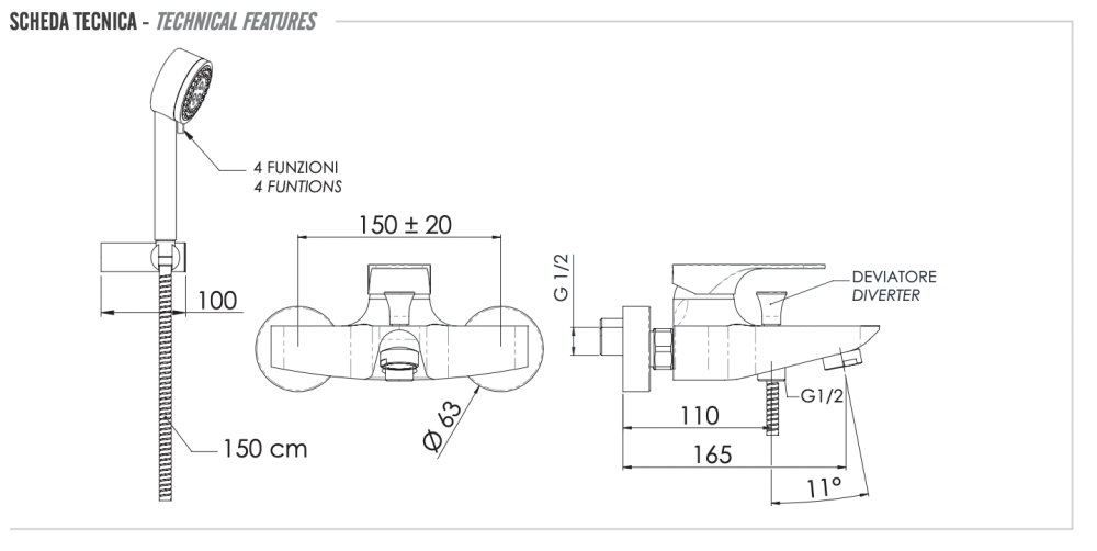 Фото Смеситель для ванны Remer Class Line L02