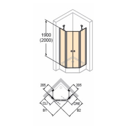 Душевой уголок Huppe Design elegance 8E1804, 100 х 100 см, стекло прозрачное