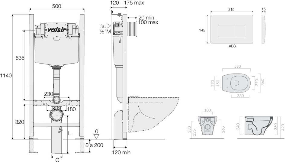 KIT VSWG 7212 Slim P1 Комплект инсталляции 4 в 1, WINNER S BLOCK VS0853202, унитаз EDEN 7212, крышка