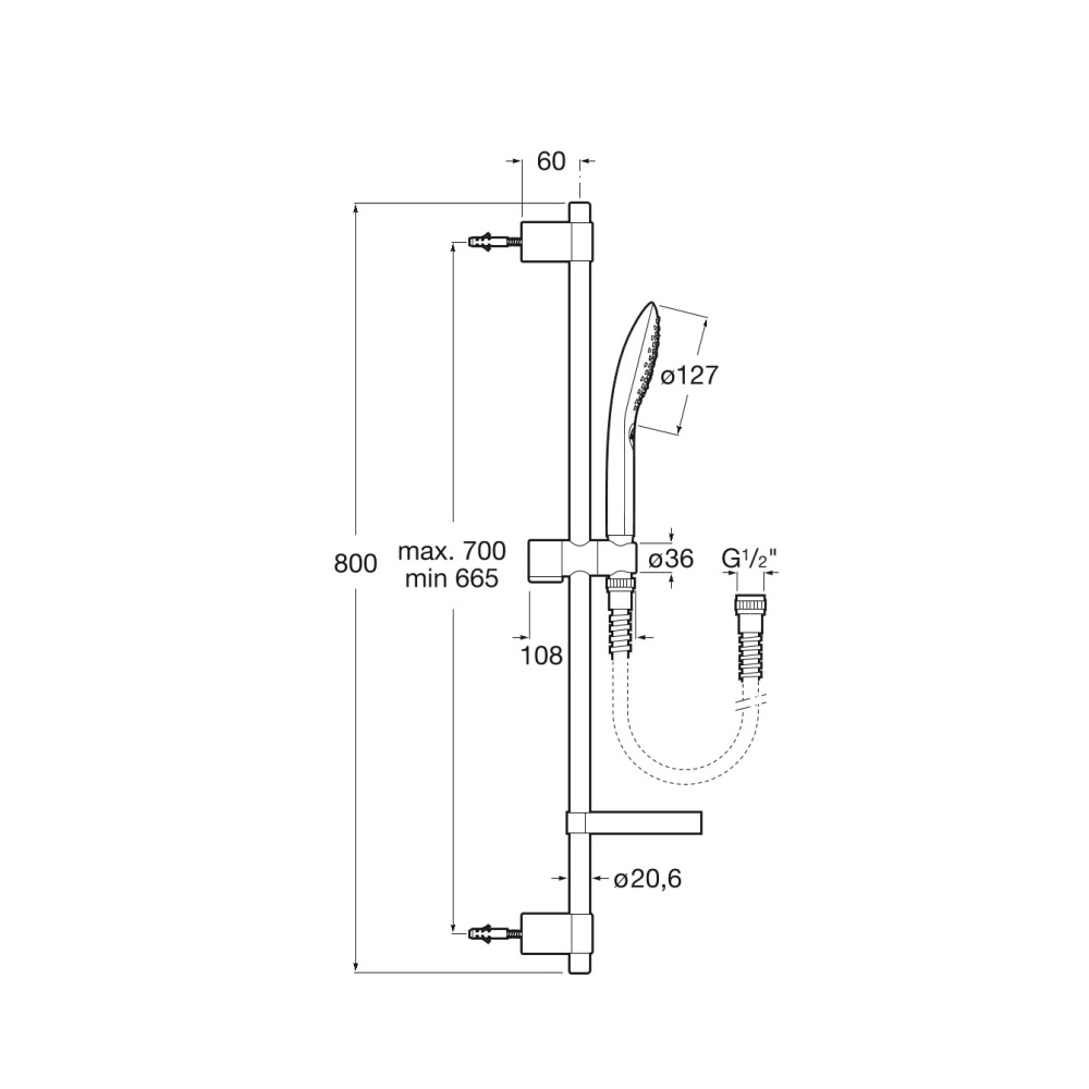 Душевой гарнитур Roca Plenum (5B1P11C00) хром