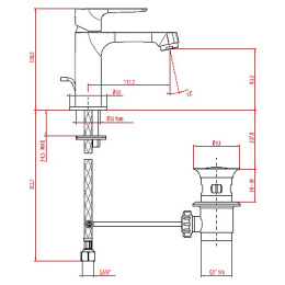 Смеситель для раковины 3041/30C0cr H2omix3000 GATTONI