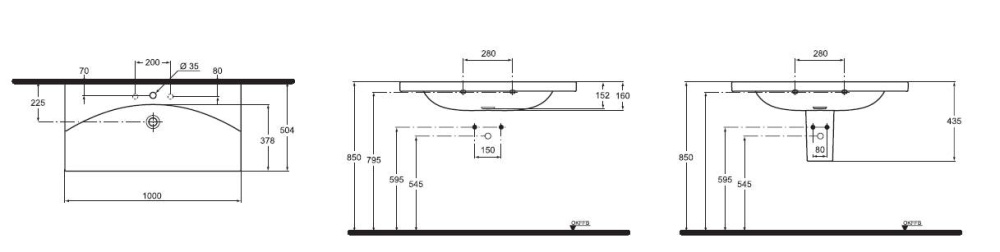 Раковина Ideal Standard Daylight K072801 100 см