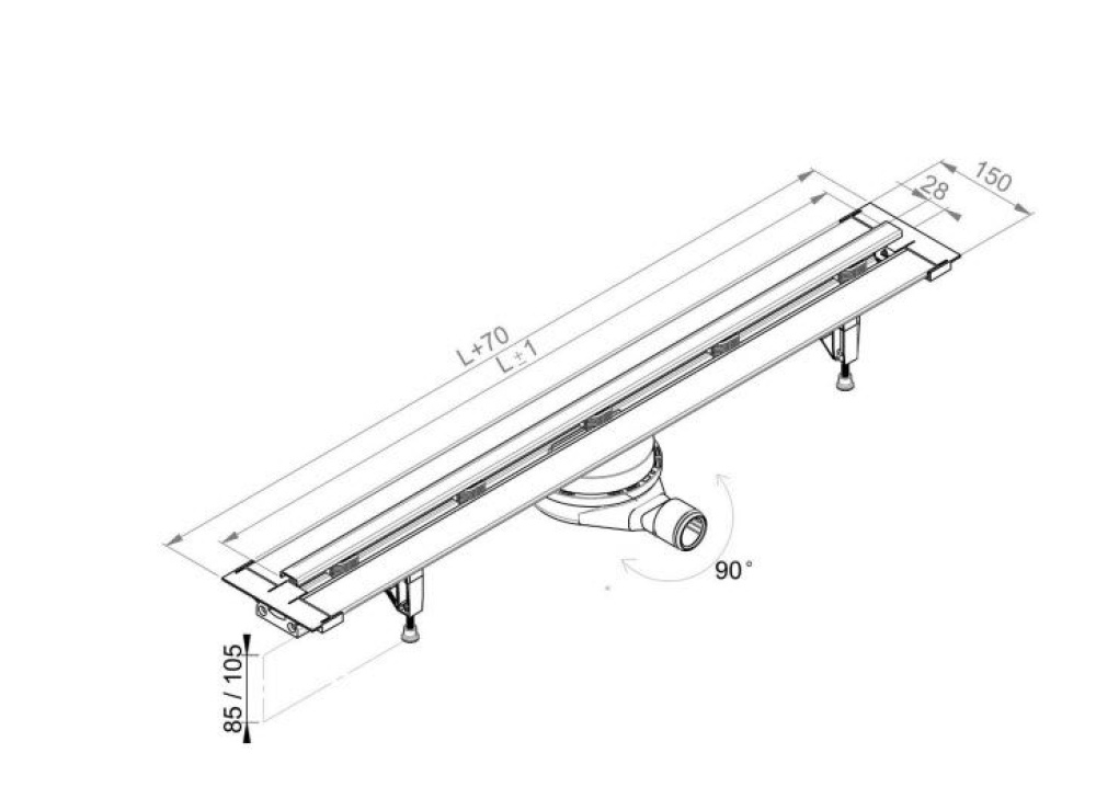 Фото Душевой лоток PREVEX Easy Line (EL-CLPL07N-001)