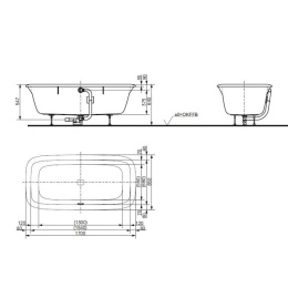 Акриловая ванна 170x85 Toto (PAY1740PWEE), прямоугольная