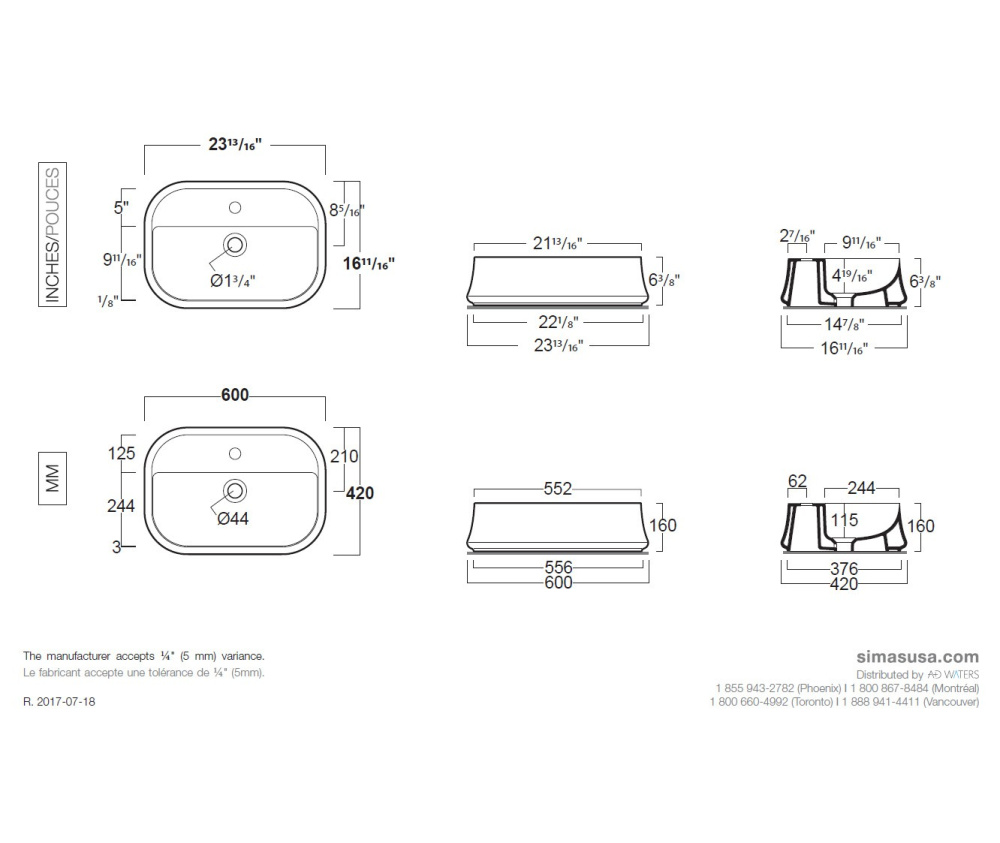 SIMAS Sharp SH09bi Раковина накладная (белая)