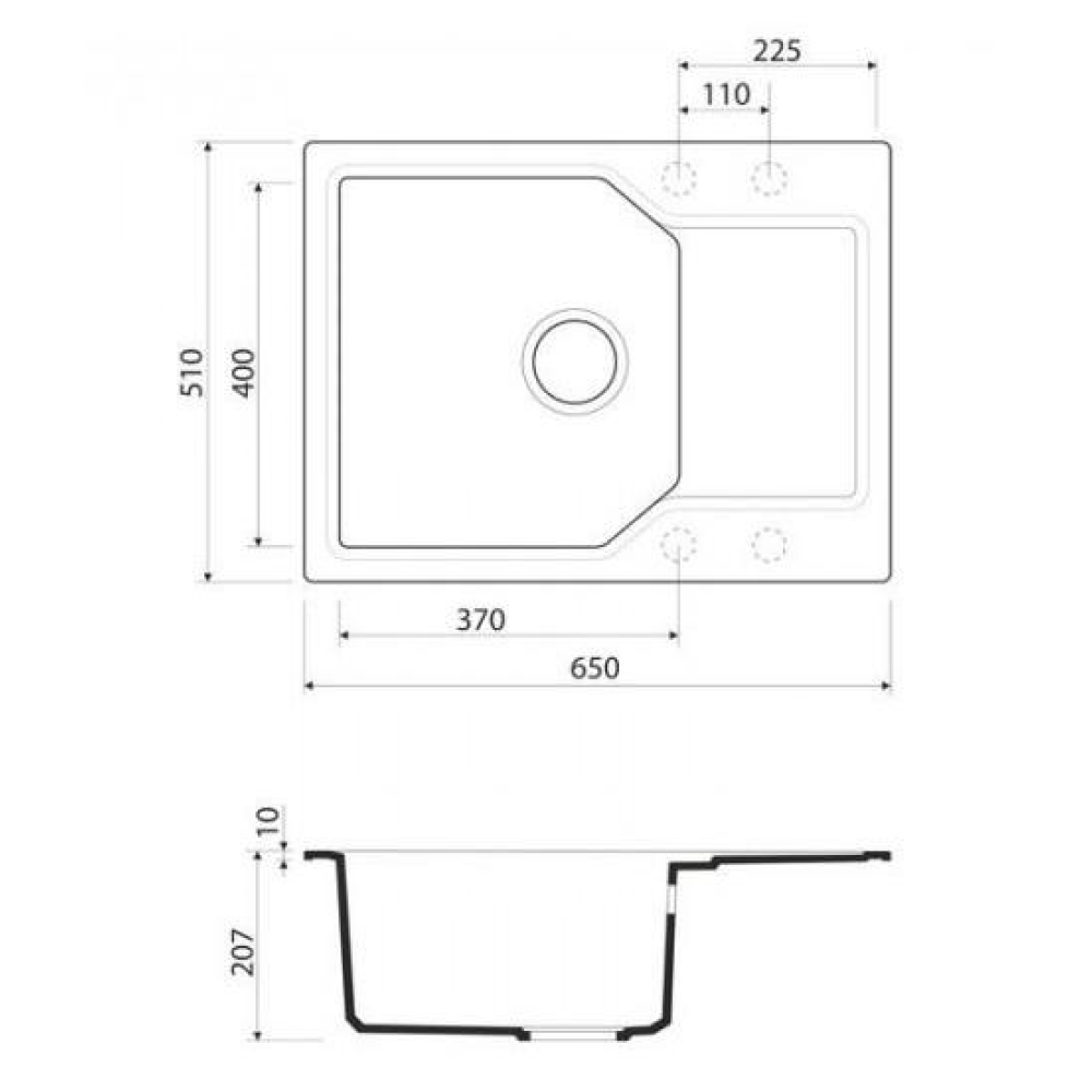 Кухонная мойка Omoikiri Yonaka 65-BL Artgranit (4993348) черный