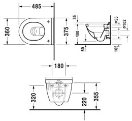 Унитаз без сиденья Duravit Starck 3 2227090000, белый